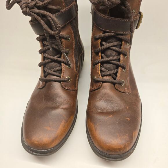UGG Kesey Waterproof Brown Wool & Leather Shearling Lined Lace-Up Boots, Size 8 - Picture 7 of 14